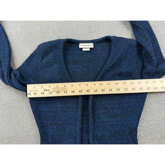 Vintage The Great American Sweater Cardigan Women M Blue Clasp Metallic US Made - Picture 4 of 7